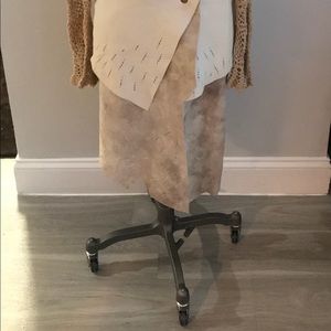 Cream Suede Leather Skirt (LiLi Rose)